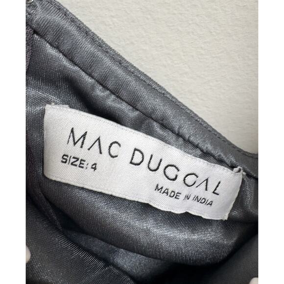 Mac Duggal One Shoulder Sequin Beaded Dress Charcoal Multicolor Size 4 NWT - Picture 8 of 10